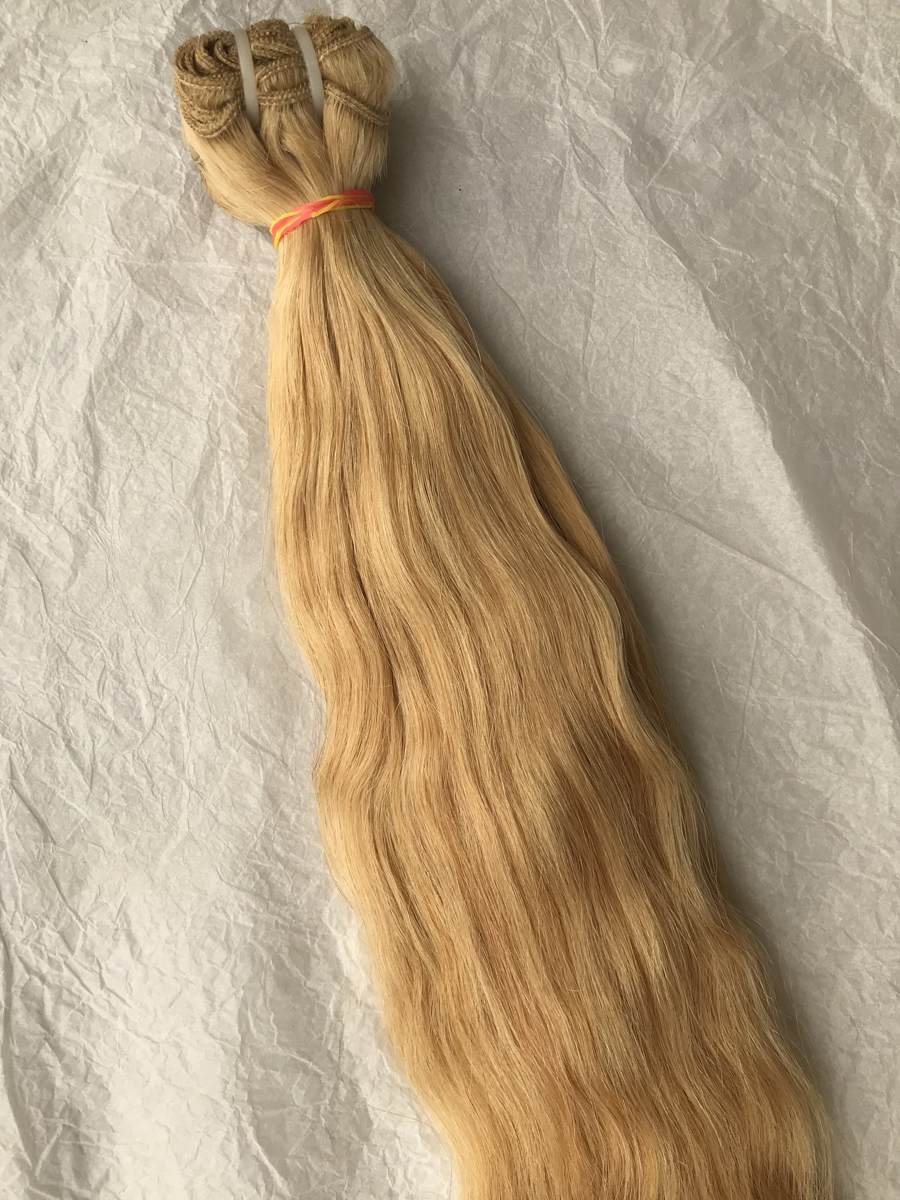 100% Virgin Cuticle Aligned Human Hair Extension Machine Double Weft Hair Deep Wavy Bundles, Blonde Wavy Single Drawn Human Hair