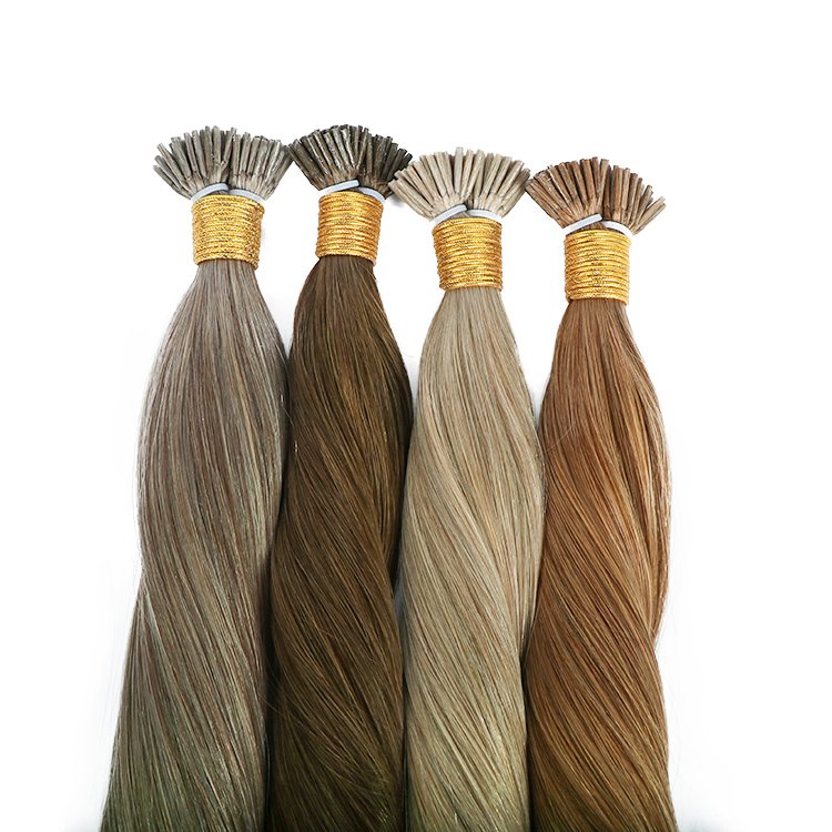 Most Popular Wholesale Indian Glue Seamless Keratin U V Fan Y I tip Pre Bonded human hair bond remy i tip hair extensions