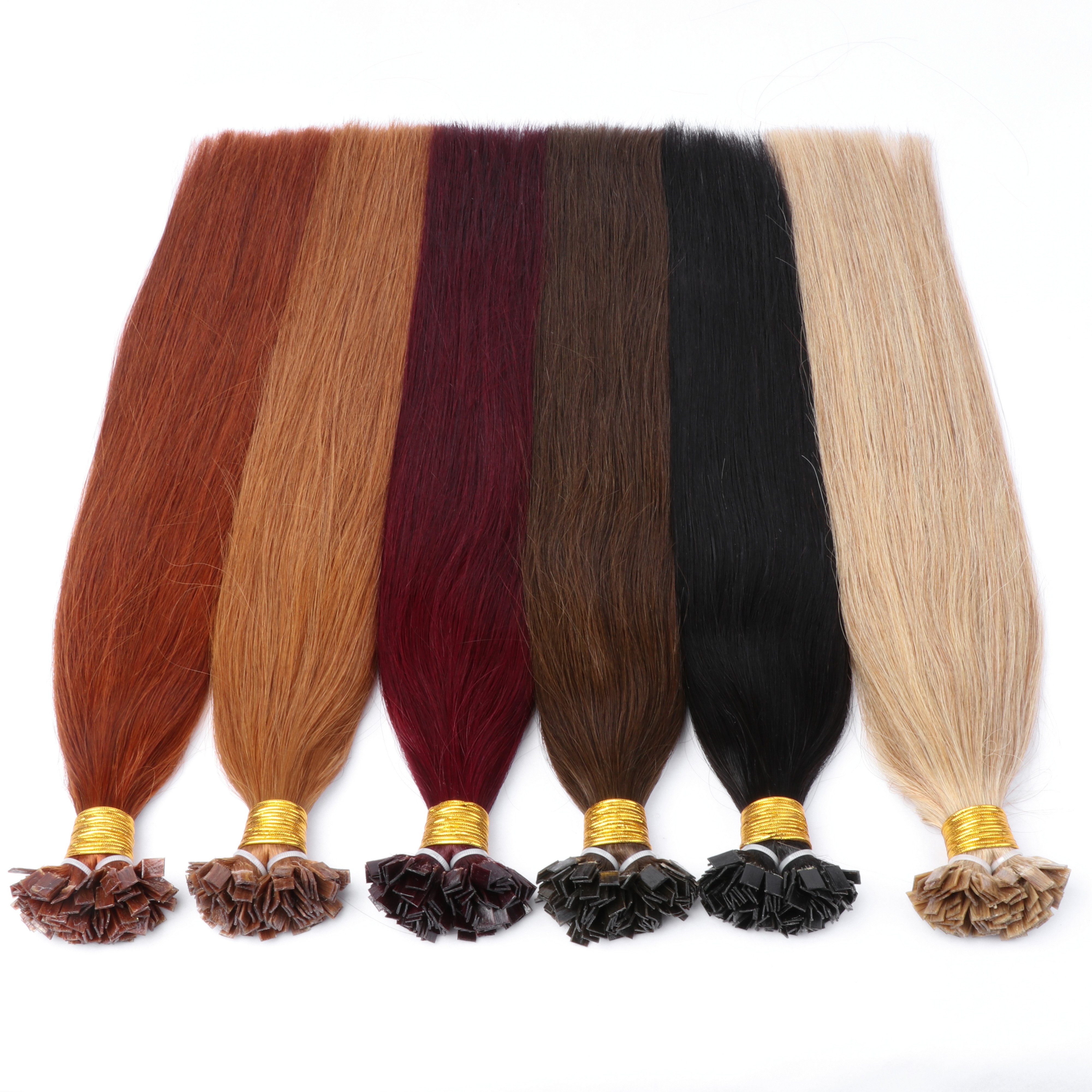 Most Popular Wholesale Indian Glue Seamless Keratin U V Fan Y I tip Pre Bonded human hair bond remy i tip hair extensions