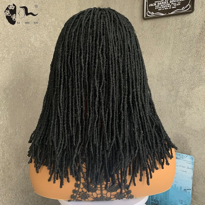 14 inches full lace front Knotless braid wigs with baby hair super long synthetic beauty hair box braid lace Wig for black women