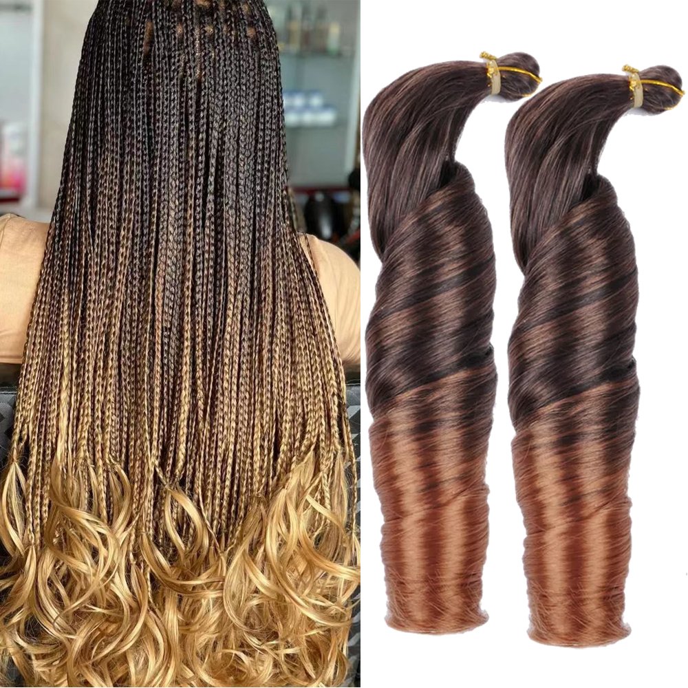 French curl braiding hair extension 24inch length 150gram Mix color attachment wavy loose hair braiding