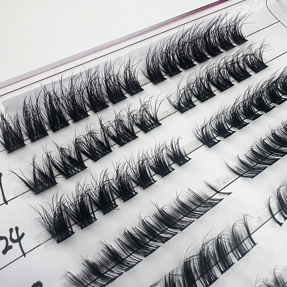 C D Curl Wispy Cluster Lashes Wholesale Private Label Faux Mink Lash Clusters 3D Effect Fluffy Single DIY Lash Extensions