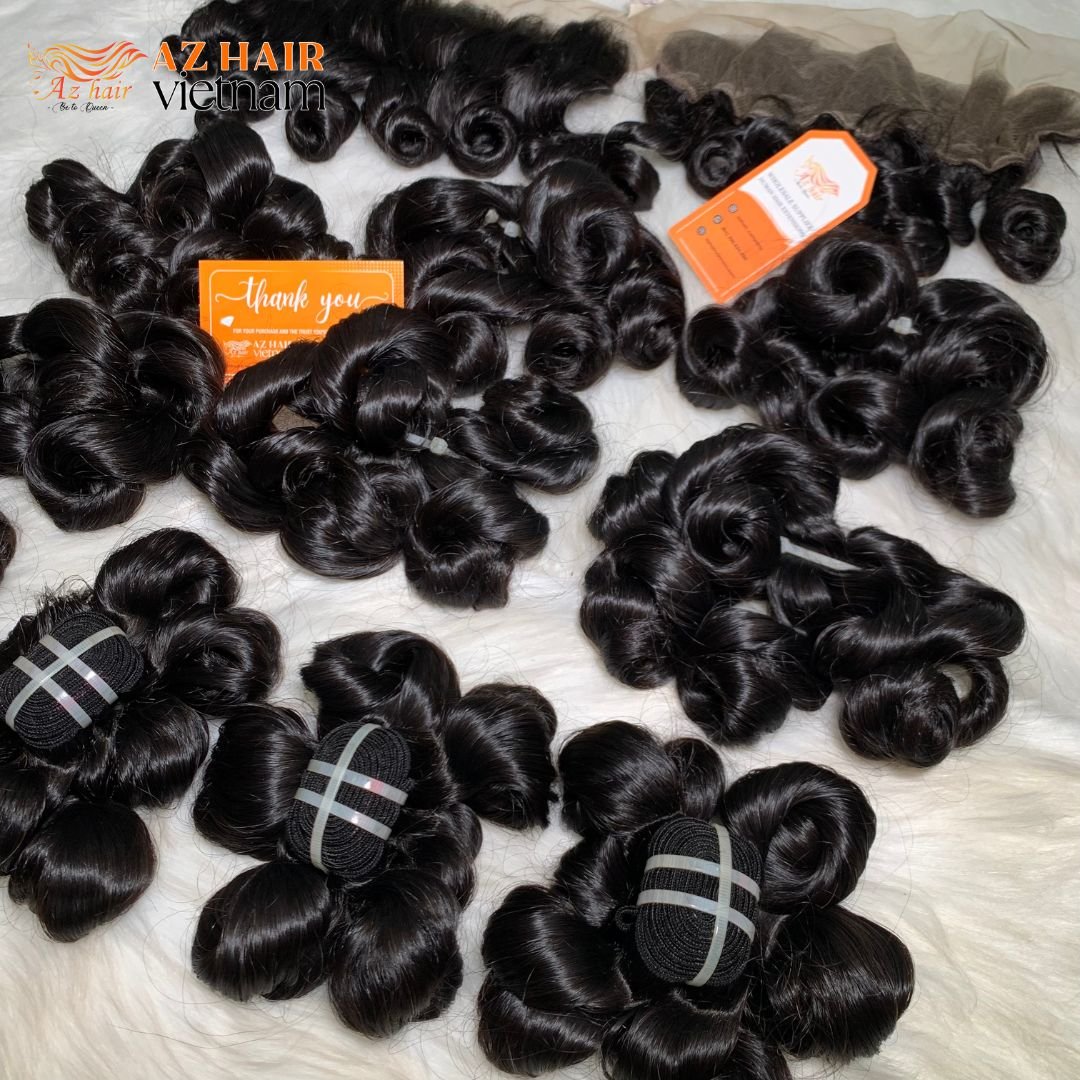 Hair Textures High Quality Ocean Wavy Full Cuticle Aligned Remy Human Hair Extensions Pure VietnameseHair Wholesale