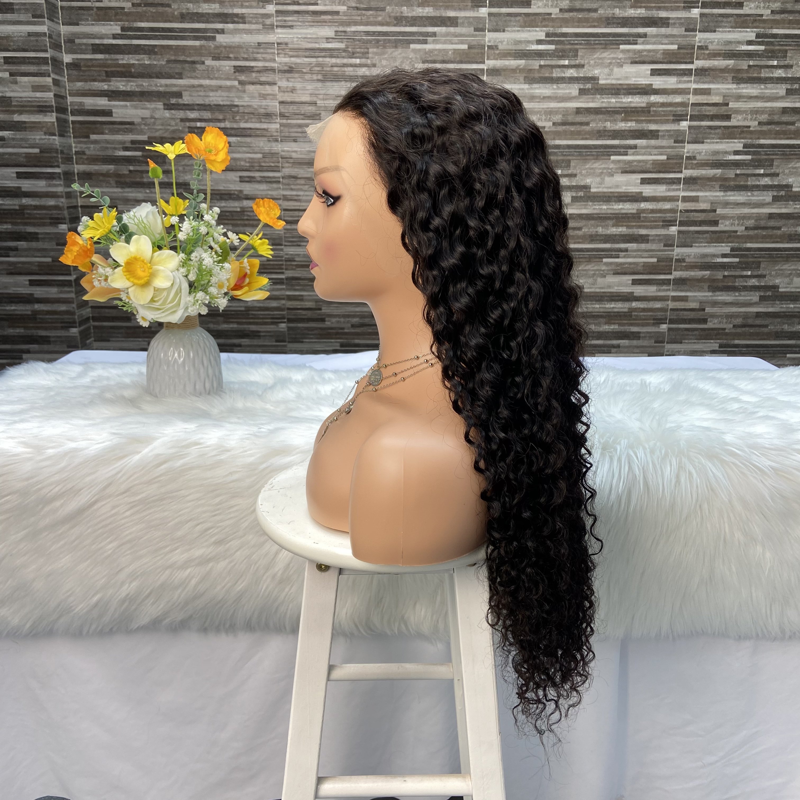 Wholesale Best Quality Human Hair 250% Density HD Lace Frontal Wig 100% Virgin Human Hair Water Wave Wigs