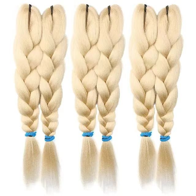 Wholesale high quality 2 pieces of fake hair, 48inch180g high temperature fiber yaki braided hair extensions African wig