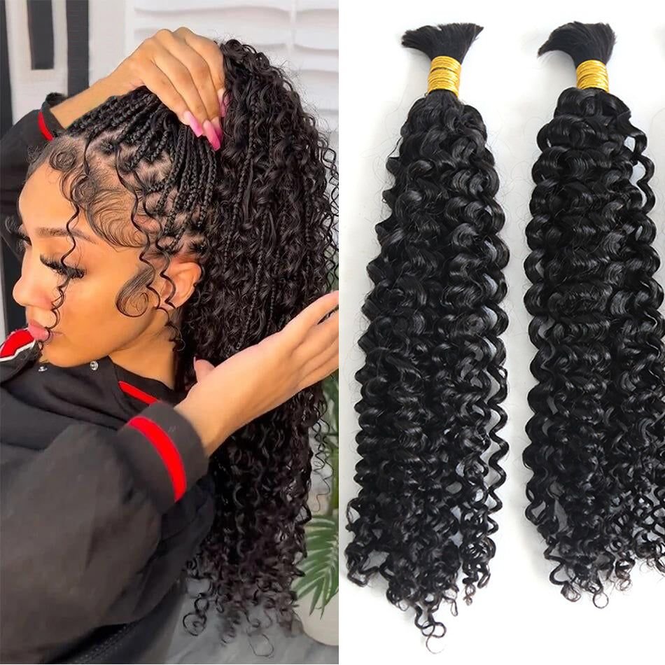 Bulk Human hair Brazilian Cuticle aligned Human Hair Extensions Spanish Curl Bulk Hair Extensions For Black Women Wholesale
