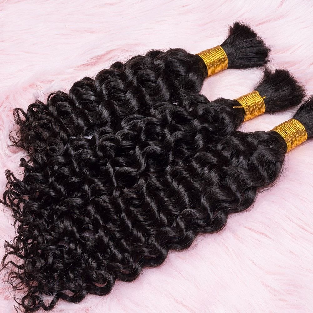 Bulk Human hair Brazilian Cuticle aligned Human Hair Extensions Spanish Curl Bulk Hair Extensions For Black Women Wholesale