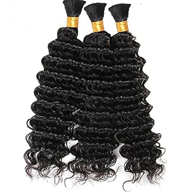Bulk Human hair Brazilian Cuticle aligned Human Hair Extensions Spanish Curl Bulk Hair Extensions For Black Women Wholesale
