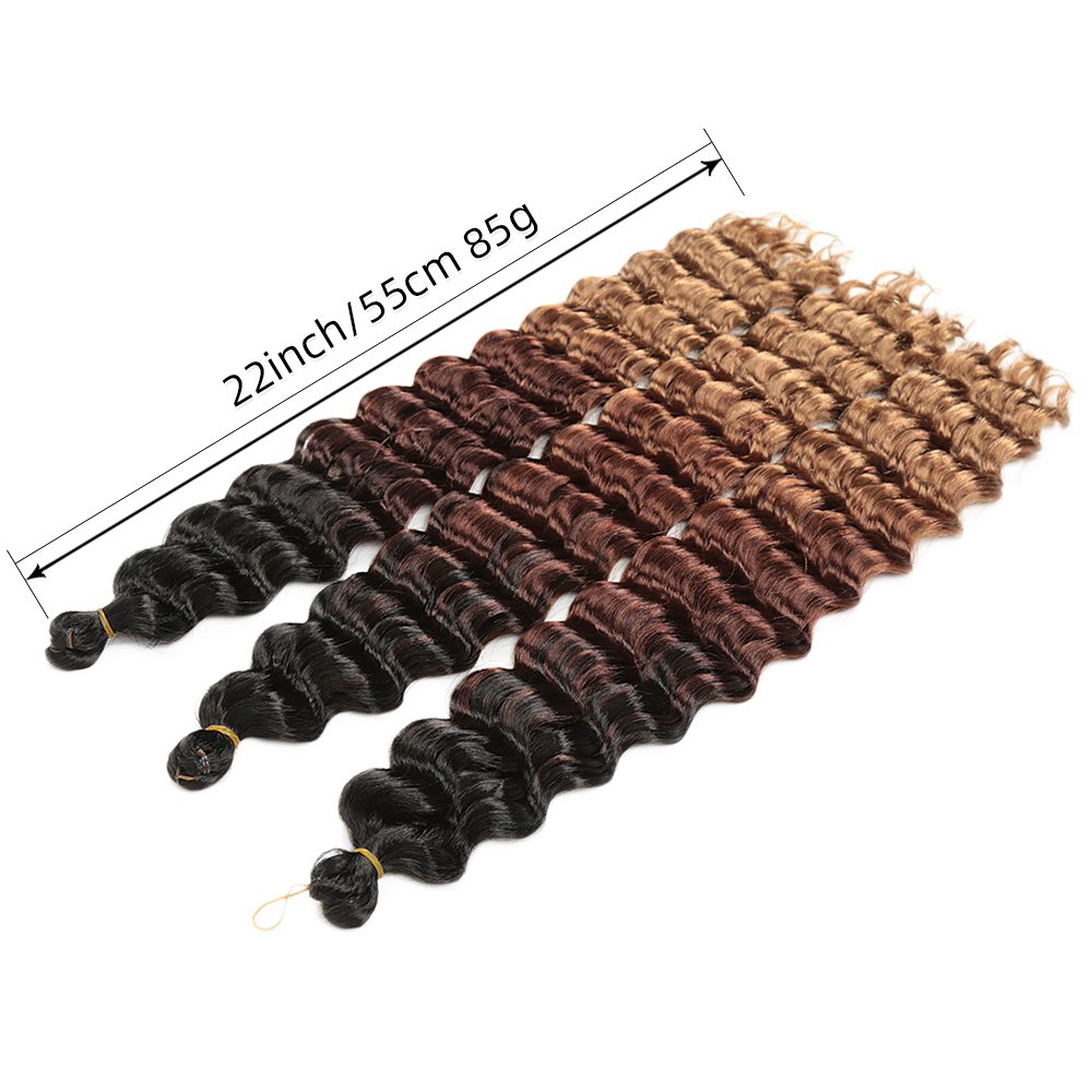 Deep Wave Twist Crochet Hair 22-28inch Low Temperature Fiber Deep Twist For Boho Braids Synthetic Braiding Hair Extensions