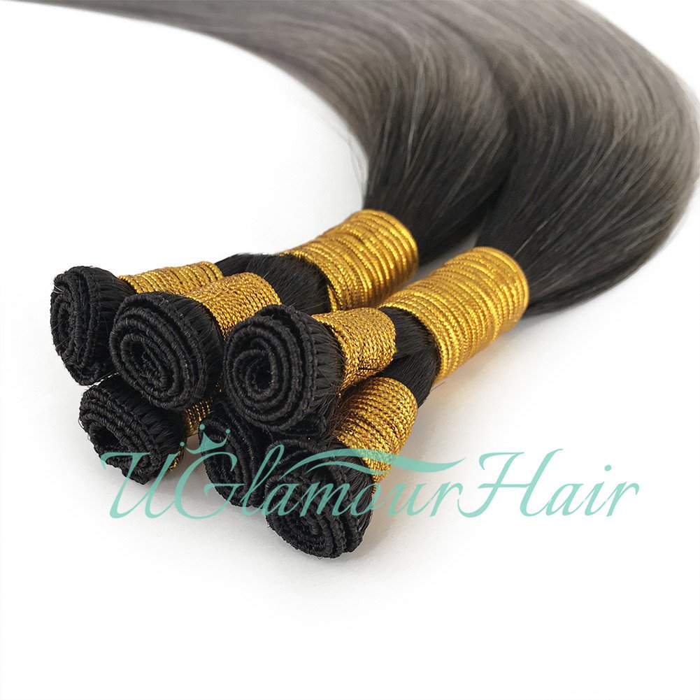 U Glamour Hair European 100% Human Best Quality Hand Tied Weft Genius Weft Human Hair Extensions