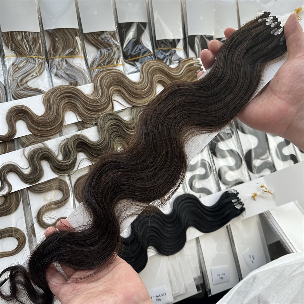 100human hair very popular invisible H6 feather tip hair extension 20 inch natural black IF2 feather tip hair