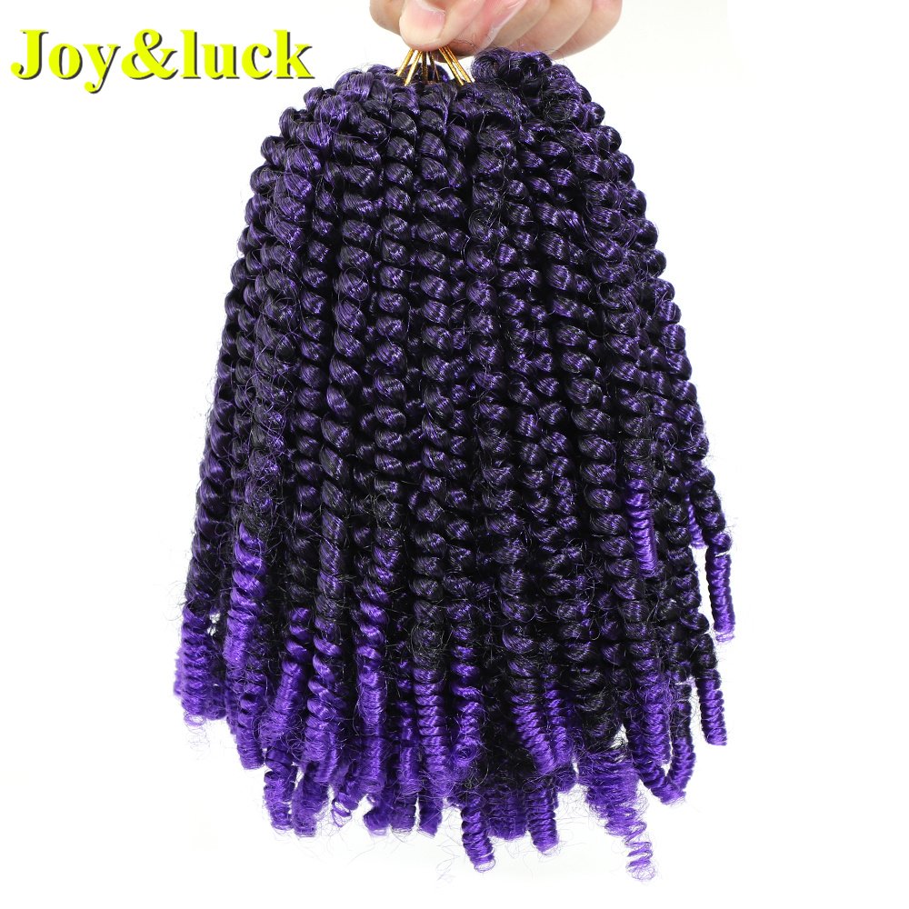 12inch 20Strands Wholesale Price Spring Twist Crochet Braids Short Curly Synthetic Hair Extension Blue Kinky Curly Braiding Hair