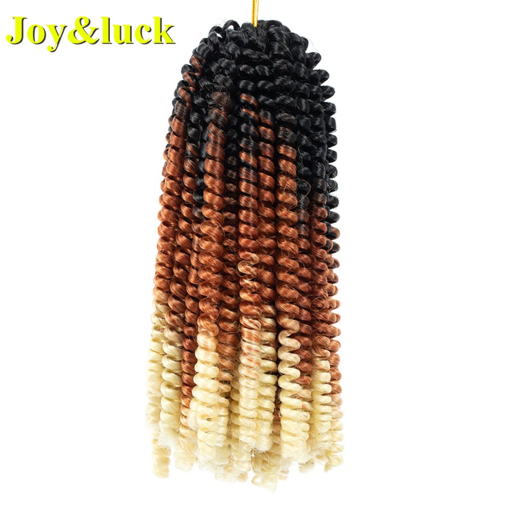 12inch 20Strands Wholesale Price Spring Twist Crochet Braids Short Curly Synthetic Hair Extension Blue Kinky Curly Braiding Hair