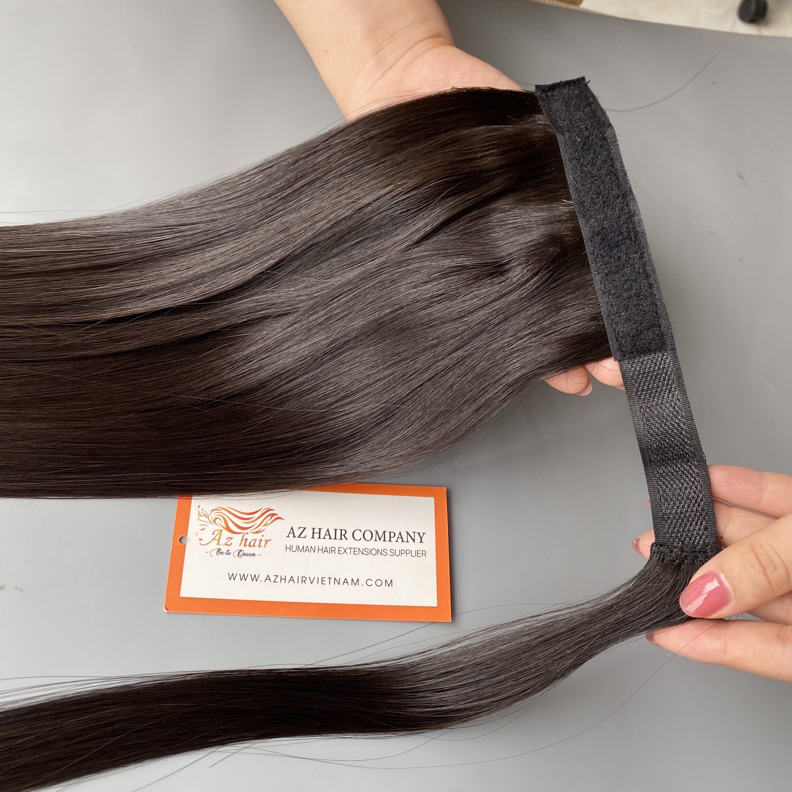 Wholesale Best Quality Ponytails Double Drawn Ponytail Hair Extensions Thick End Human Hair Easy To Wear