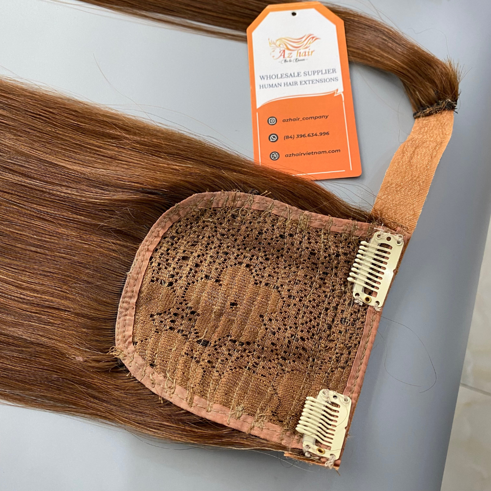 Wholesale Best Quality Ponytails Double Drawn Ponytail Hair Extensions Thick End Human Hair Easy To Wear
