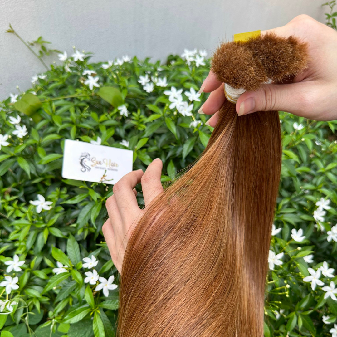 Wholesale Hot Selling Natural Straight Dark Brown Color Super Double Drawn Bulk Hair 100% Vietnamese Human Hair Extensions