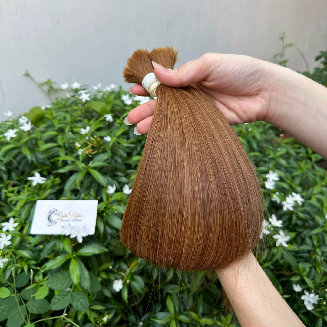 Wholesale Hot Selling Natural Straight Dark Brown Color Super Double Drawn Bulk Hair 100% Vietnamese Human Hair Extensions