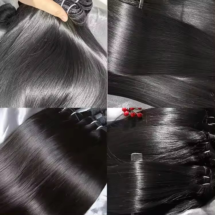 Unprocessed Vietnamese Raw Cuticle Intact Hair Bundle Vendors Bulk Double Drawn Weft Virgin Indian Temple Human Hair Extensions