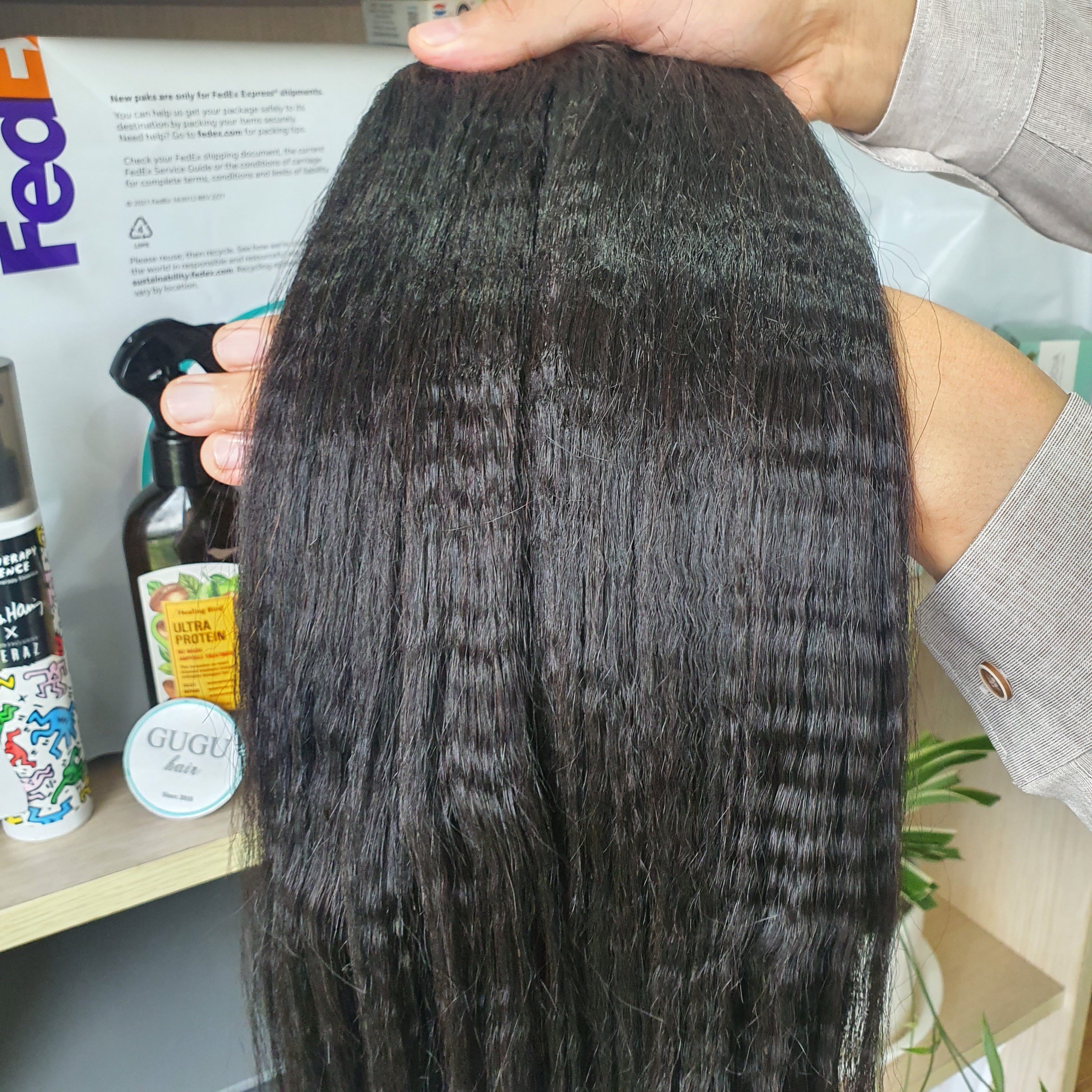 Human Hair Wigs Raw Vietnamese Hair Vendor, kinky straight Super Double Drawn Natural black Virgin Human Hair Extensions