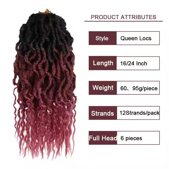 16 24Inch Faux Locs Crochet Hair Goddess Locs Crochet Hair with Soft Wavy Curly Ends Synthetic Crochet Braids Hair for Women