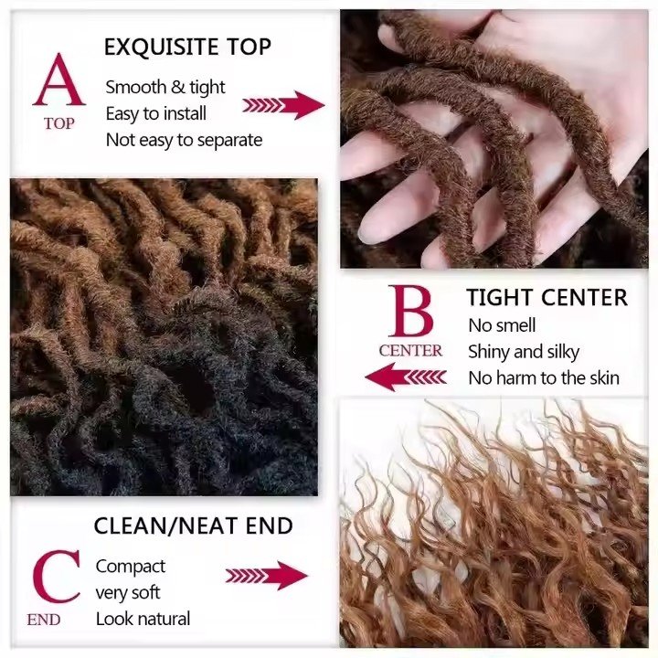 16 24Inch Faux Locs Crochet Hair Goddess Locs Crochet Hair with Soft Wavy Curly Ends Synthetic Crochet Braids Hair for Women