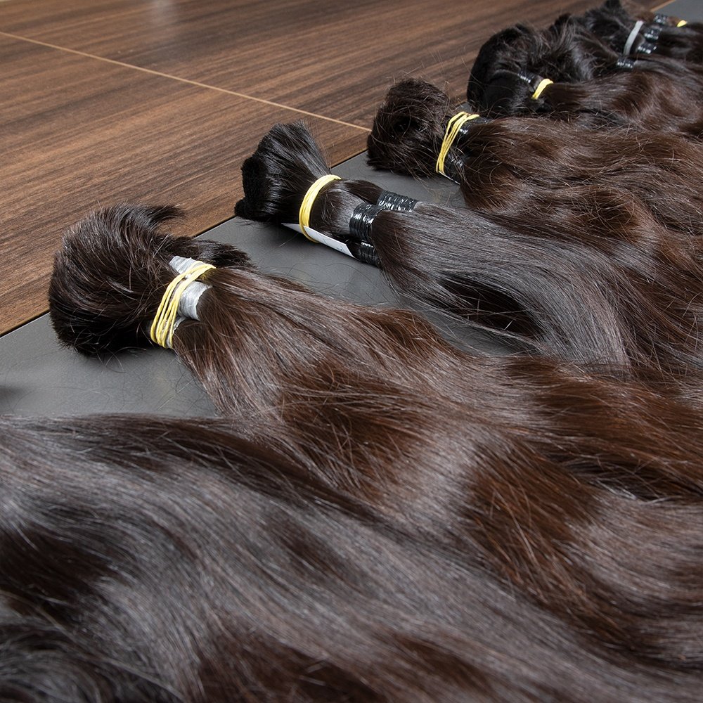 Customize Unprocessed Double drawn Factory bulk human hair for braiding russian hair extensions wholesale bulk human hair