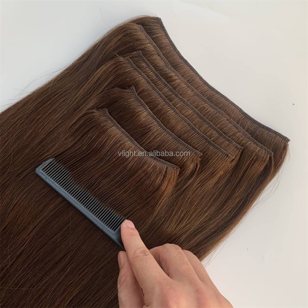 V Light Sell Well 100human High Quality Remy Clip Hair PVC Bag Human Hair Extension Chinese Hair Body Wave Bundles 50g