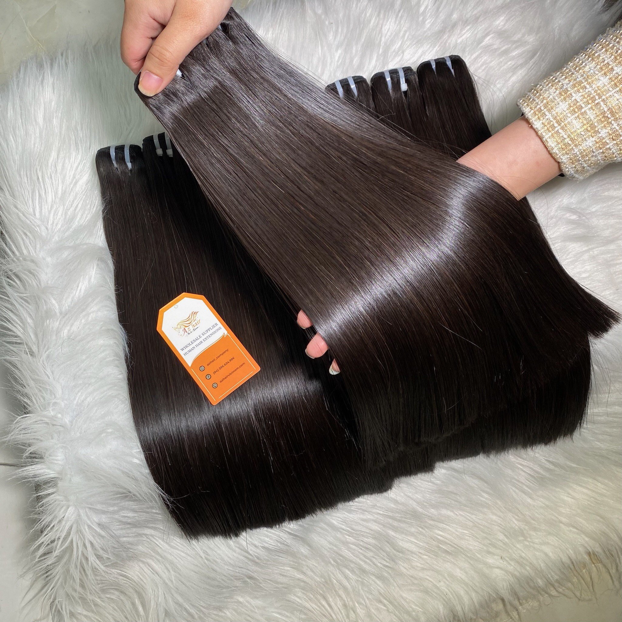 Wholesale Double Drawn Viet Nam Raw Virgin Remy Human Hair Extensions Weft Hair Bundles For All Color With Price Factory