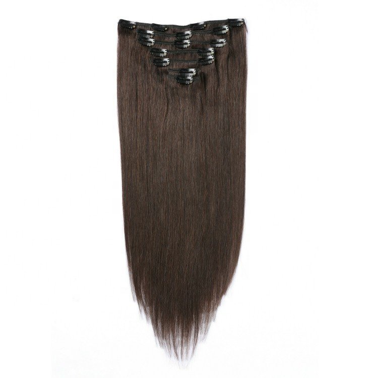 High Quality Human Hair Extensions Machine Double Weft with Clips Full Head Set Clip In Hair Extensions