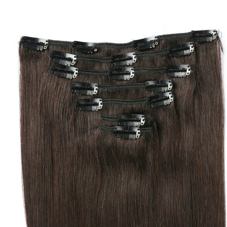 High Quality Human Hair Extensions Machine Double Weft with Clips Full Head Set Clip In Hair Extensions