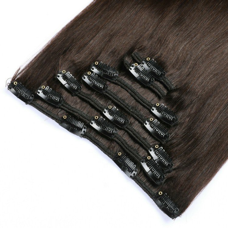 High Quality Human Hair Extensions Machine Double Weft with Clips Full Head Set Clip In Hair Extensions