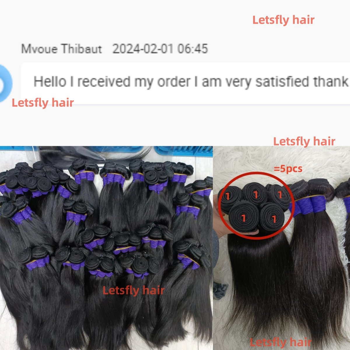 Letsfly Wholesale 10-24inch Straight 100% Human Hair Bundles 20pcs Brazilian Virgin Hair 8A Grade Natural Human Hair Extensions