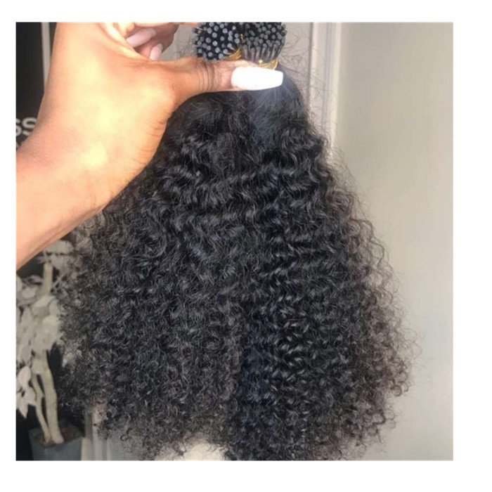 Raw cuticle aligned Hair,factory wholesale kinky curly braiding Microlinks i tips Itip grey i tip human Hair Extensions