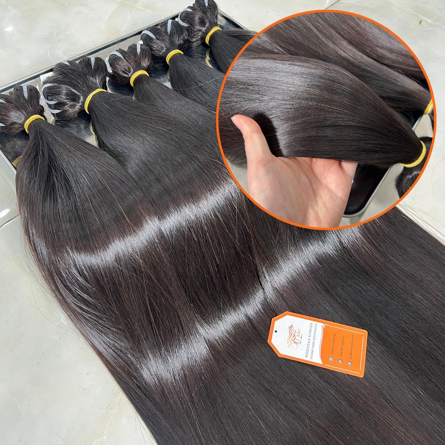 Bone Straight Natural Black Color Weft Super Double Drawn Cuticle Aligned 100% Vietnamese Human Hair Extensions Cheapest