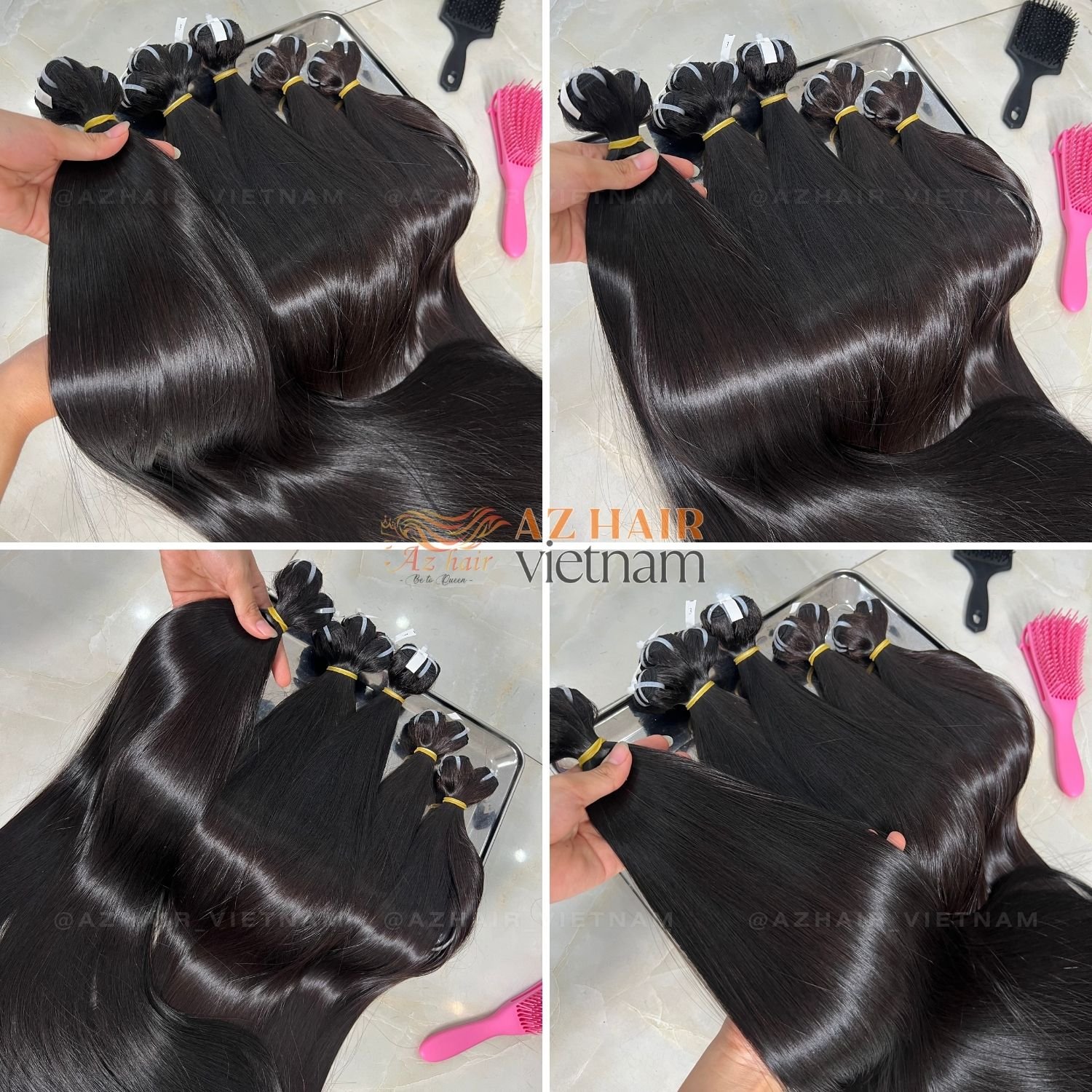 Bone Straight Natural Black Color Weft Super Double Drawn Cuticle Aligned 100% Vietnamese Human Hair Extensions Cheapest