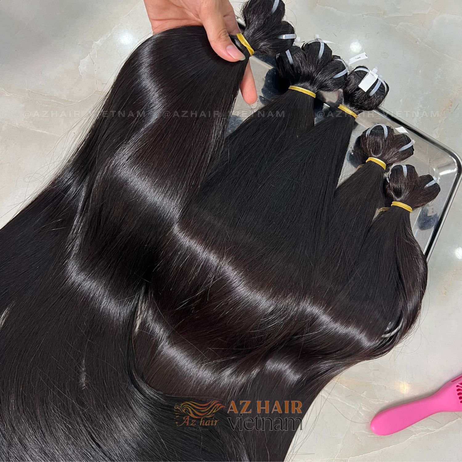 Bone Straight Natural Black Color Weft Super Double Drawn Cuticle Aligned 100% Vietnamese Human Hair Extensions Cheapest