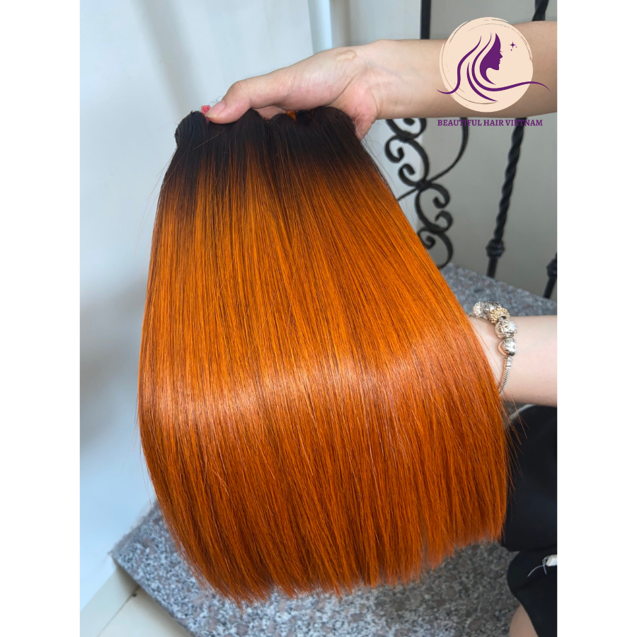 Ombre Orange Beautiful Best-Selling Virgin Human Hair Bone Straight Ombre Color Natural Human Hair