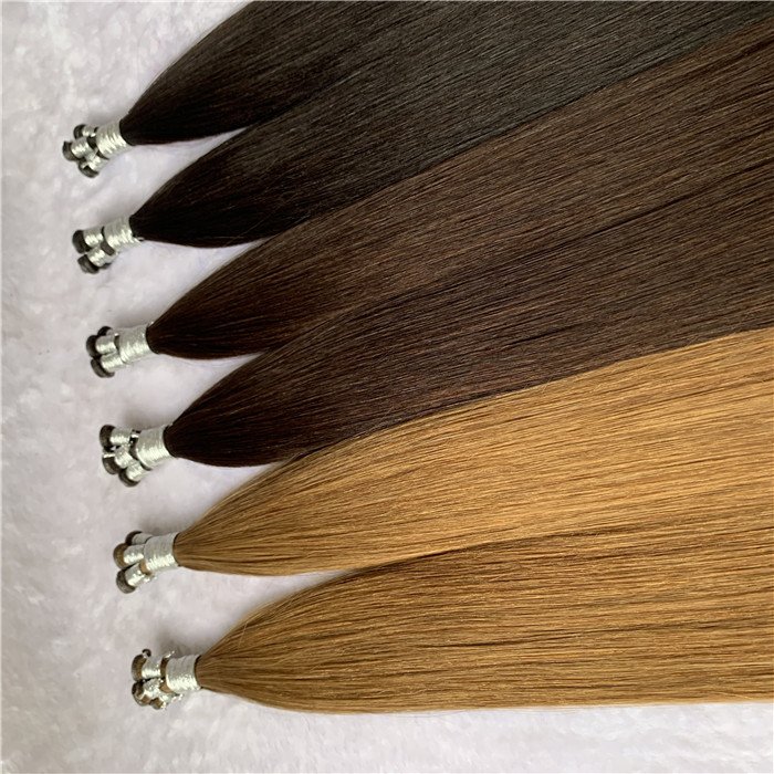 Wholesale #60 Blonde European Remy HandTied Hair Extensions Cuticle Intact Virgin Human Hiar Extension Hand Tied Weft