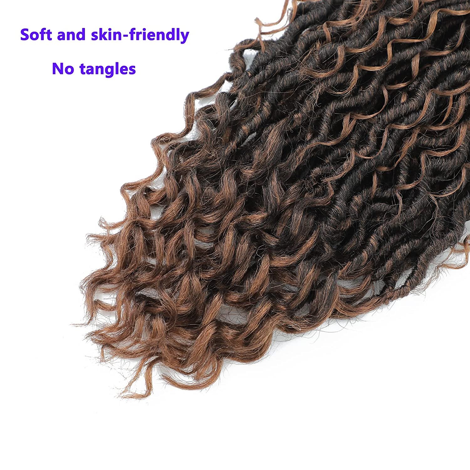 Goddess Locs Crochet Hair Faux Locs Crochet Hair for Women Pre Looped River Locs Crochet Hair with Curly Ends Synthetic