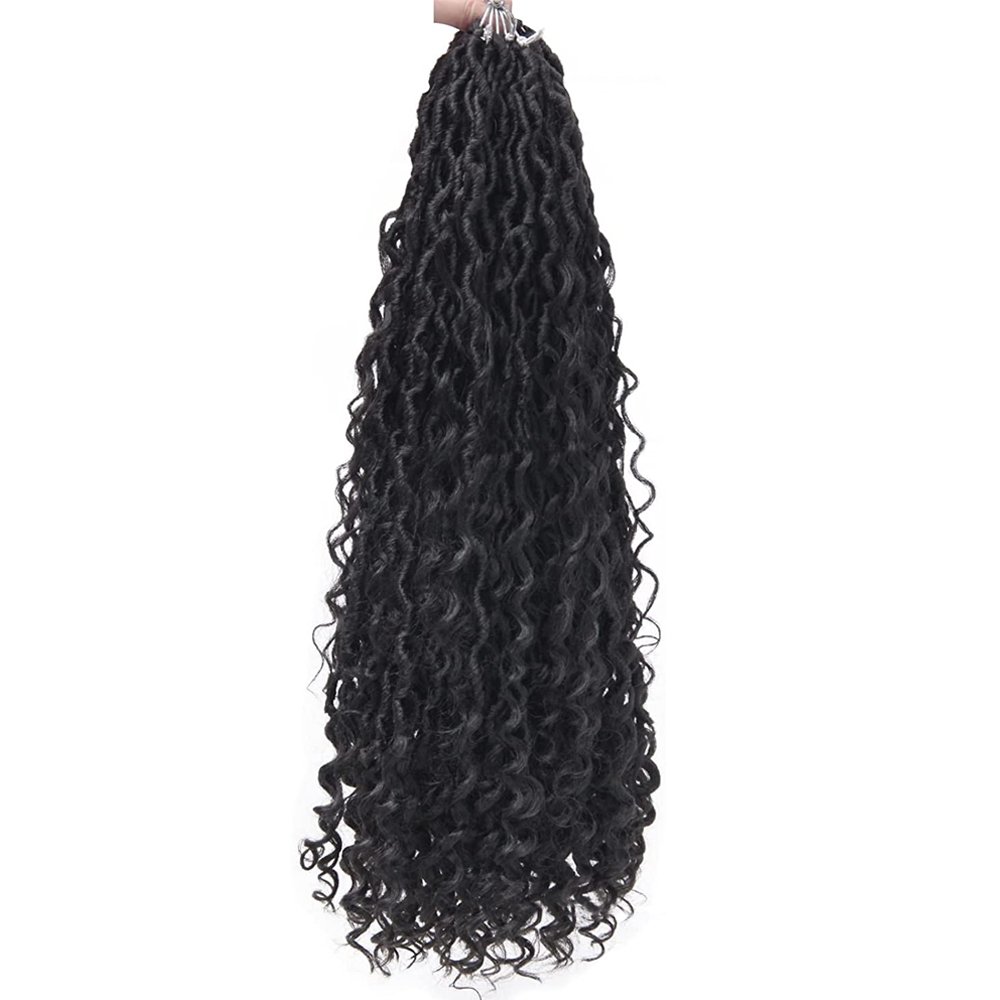 Goddess Locs Crochet Hair Faux Locs Crochet Hair for Women Pre Looped River Locs Crochet Hair with Curly Ends Synthetic
