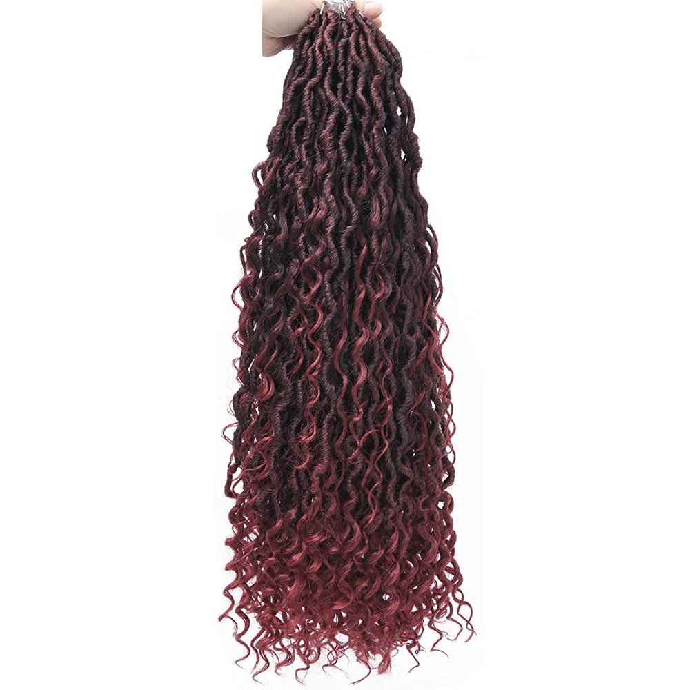 Goddess Locs Crochet Hair Faux Locs Crochet Hair for Women Pre Looped River Locs Crochet Hair with Curly Ends Synthetic