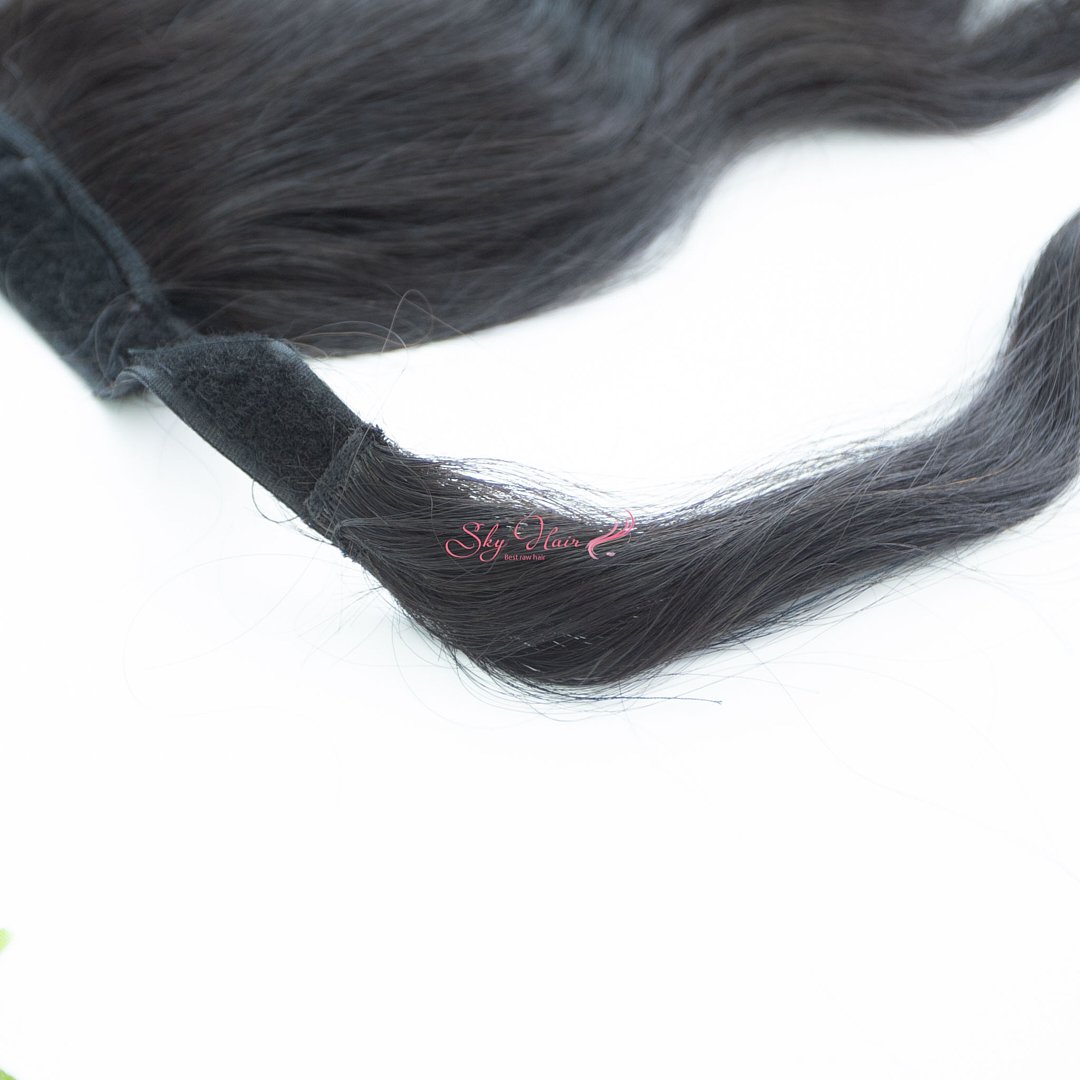 Cambodian Wavy Real Human Hair Ponytails Extensions Wholesale Clip In Human Hair Wrap Around Drawstring Ponytail Human Hair