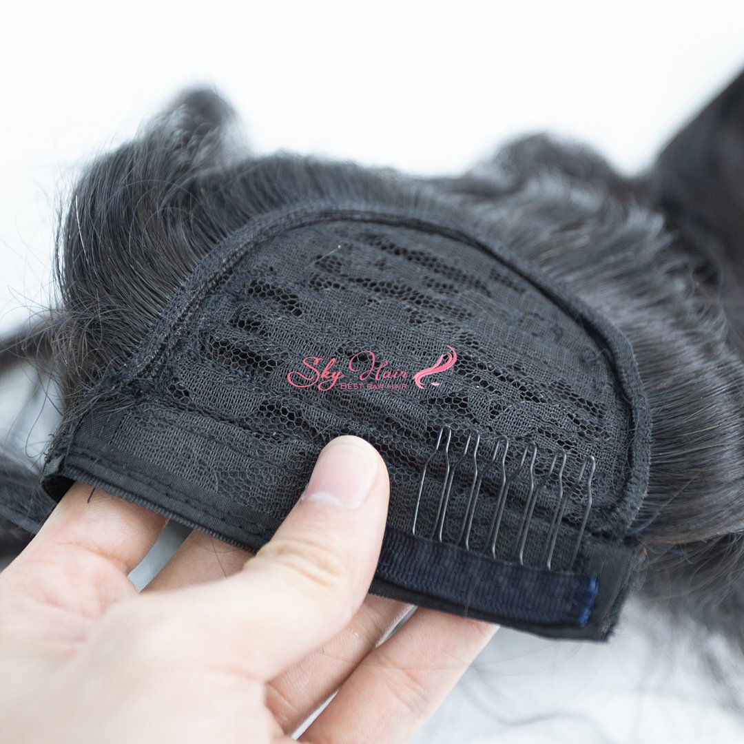 Cambodian Wavy Real Human Hair Ponytails Extensions Wholesale Clip In Human Hair Wrap Around Drawstring Ponytail Human Hair