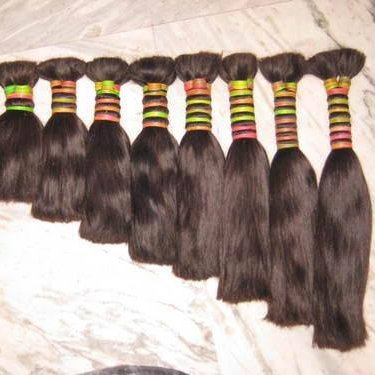 Indian Virgin Human Hair Thick Bottom Bulk India Non Remy Raw Material Natural Straight Style 30 Inches Stretched Its Natural