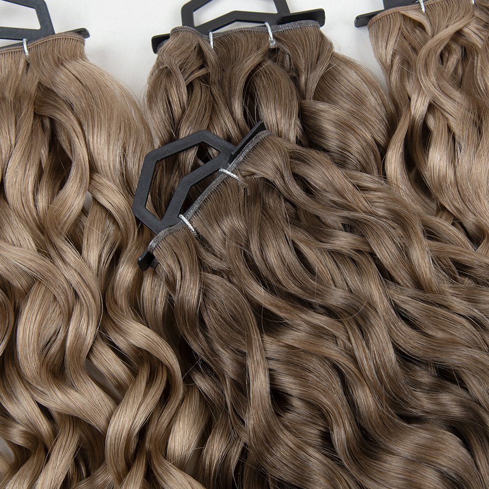 Russian natural curly genius weft wholesale ready to ship soft natural human hair extensions genius weft