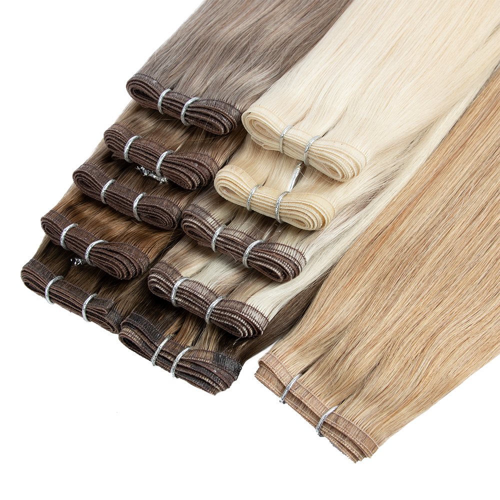 Burmese Raw Donor Straight Hair Bundle+ Invisible Genius Weft+Flat Weft+Tape In Remy Virgin Human Hair Extensions Injection
