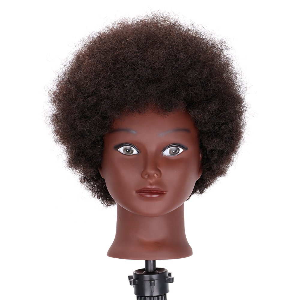 Professional college doll head Human Hair Hairdressing Training Head afro mannequin head with Natural Hair