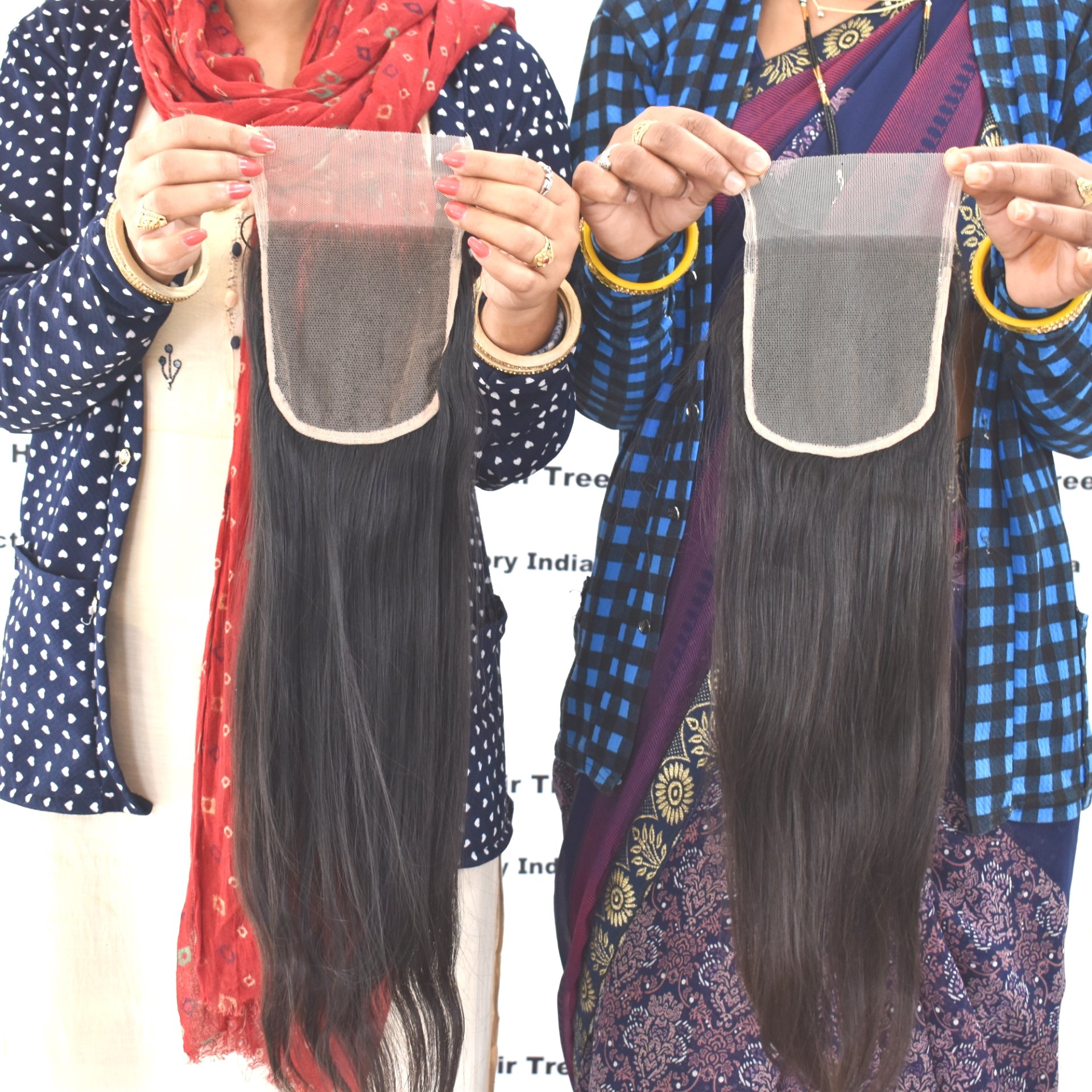 Loose wave Unprocessed 100% natural texture bulk virgin straight 5*5 closure indian human hair