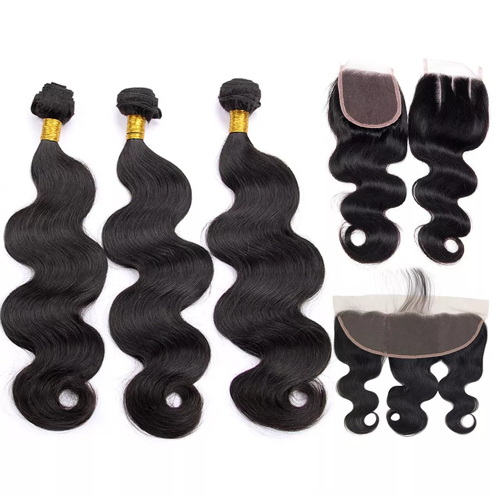 Wholesale cheap bulk extension natural brazilian human hair bundles with closure
