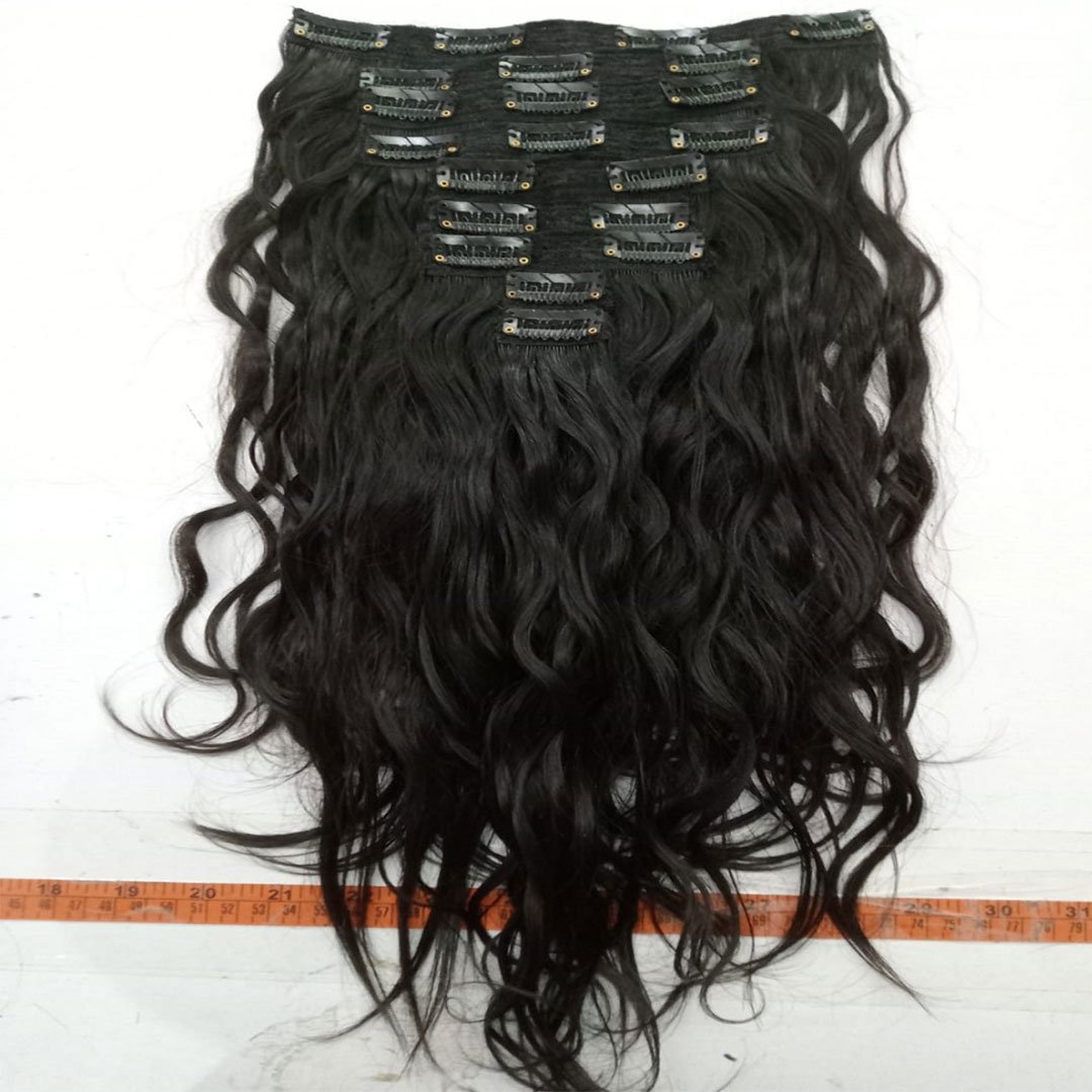 Clip in Human Hair Extensions 100% Virgin Hair 9 Pieces Clip in 220g Natural Black Indian Clip In Set Hair Extensions